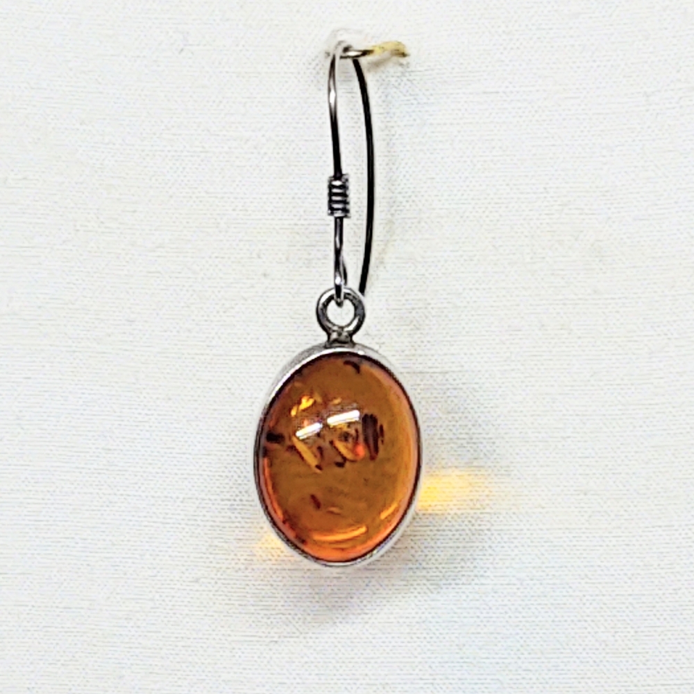 Elegant Amber Drop Earrings - Picture 2 of 3